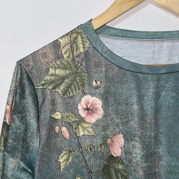 Floral Printed long Sleeve Round Neck shirt women’s size 2XL - Picture 3 of 6
